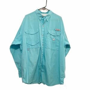Columbia Blue Casual Button Down Shirt Long Sleeve NWOT
